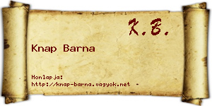 Knap Barna névjegykártya